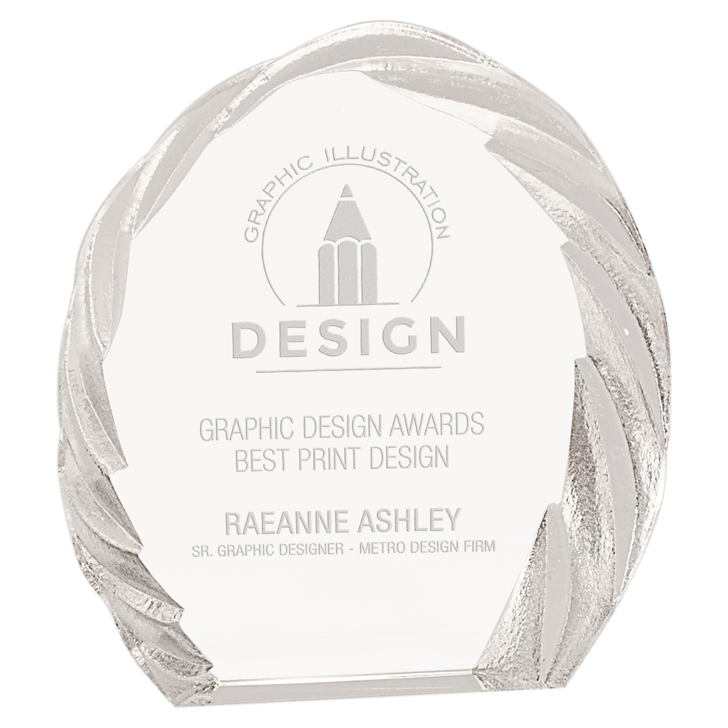 Oval Crystal with Decorative Edge