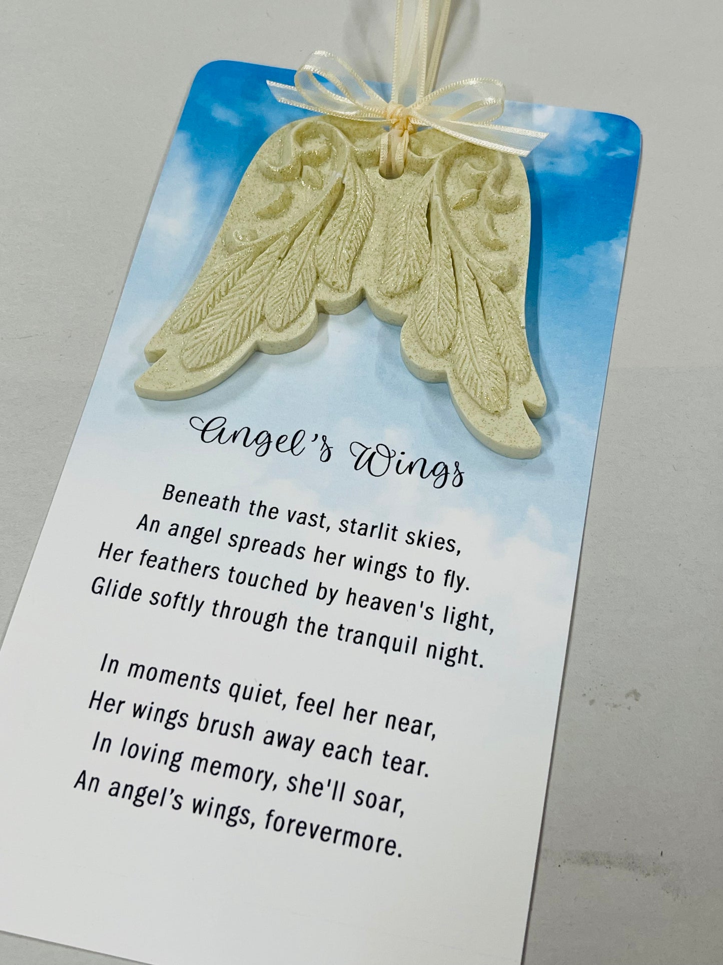 Angel's Wings Memorial Charm and Card