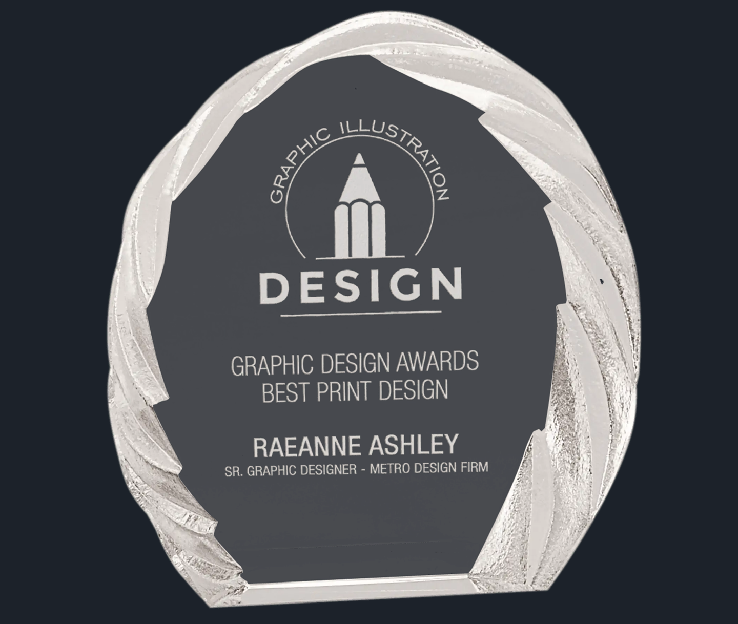 Oval Crystal with Decorative Edge