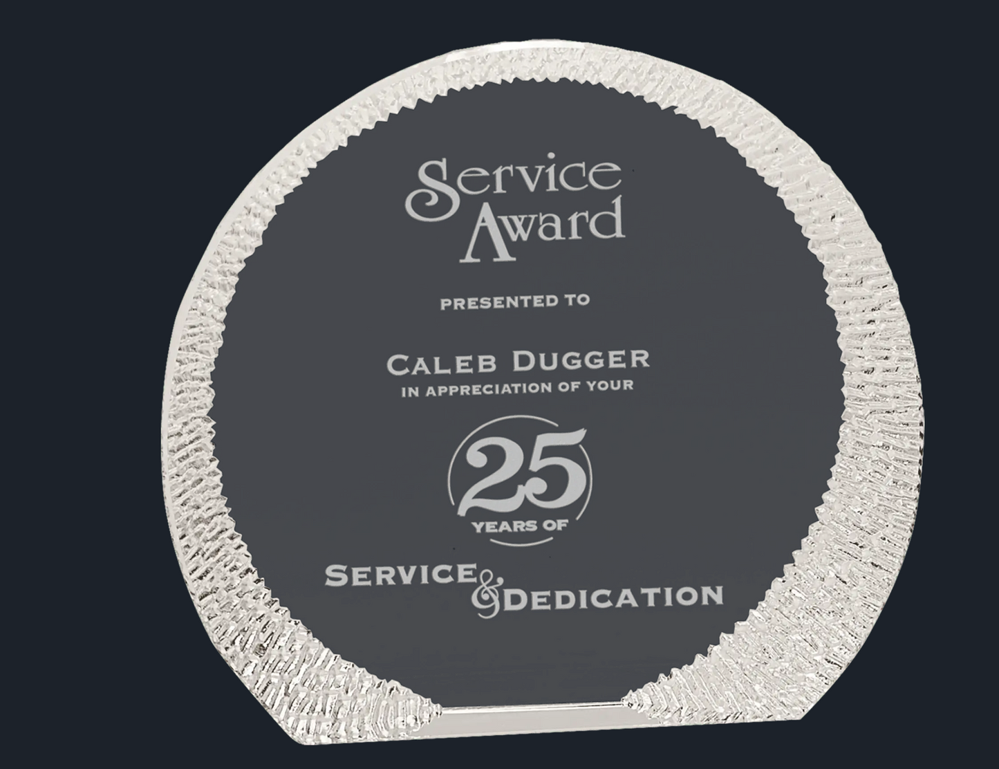 Rounded Crystal with Decorative Edge