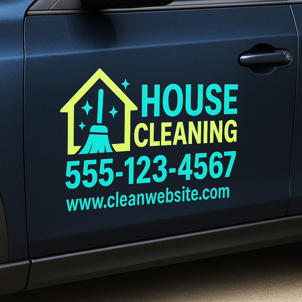 Stock House Cleaner Services Car Decal – Peel & Stick Vehicle Car Sign