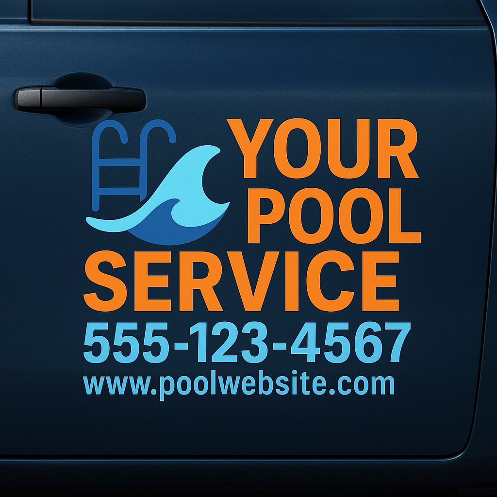 Stock Pool Service Car Decal – Peel & Stick Vehicle Car Sign