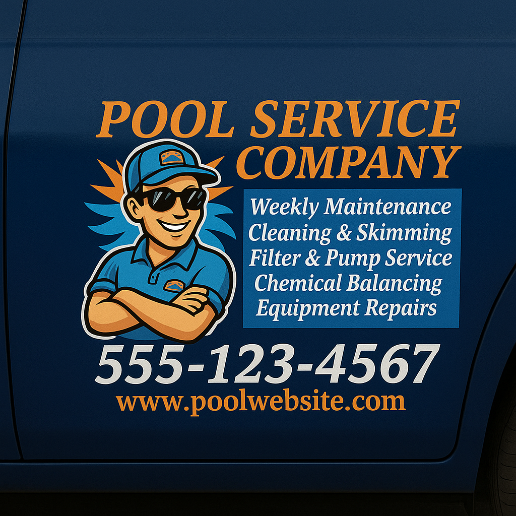 Stock Pool Serviceman Car Decal – Peel & Stick Vehicle Car Sign