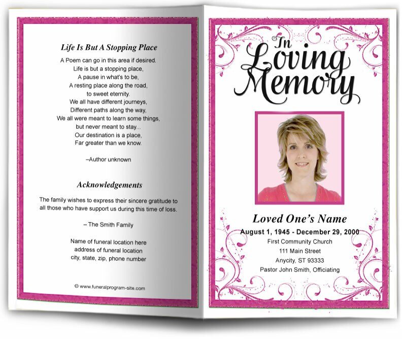 Affinity Funeral Program Template - The Funeral Program Site
