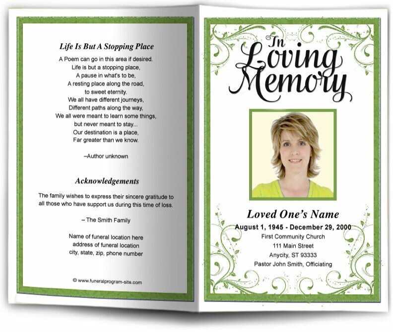 Affinity Funeral Program Template - The Funeral Program Site