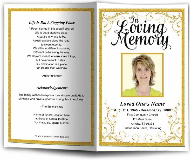 Affinity Funeral Program Template - The Funeral Program Site
