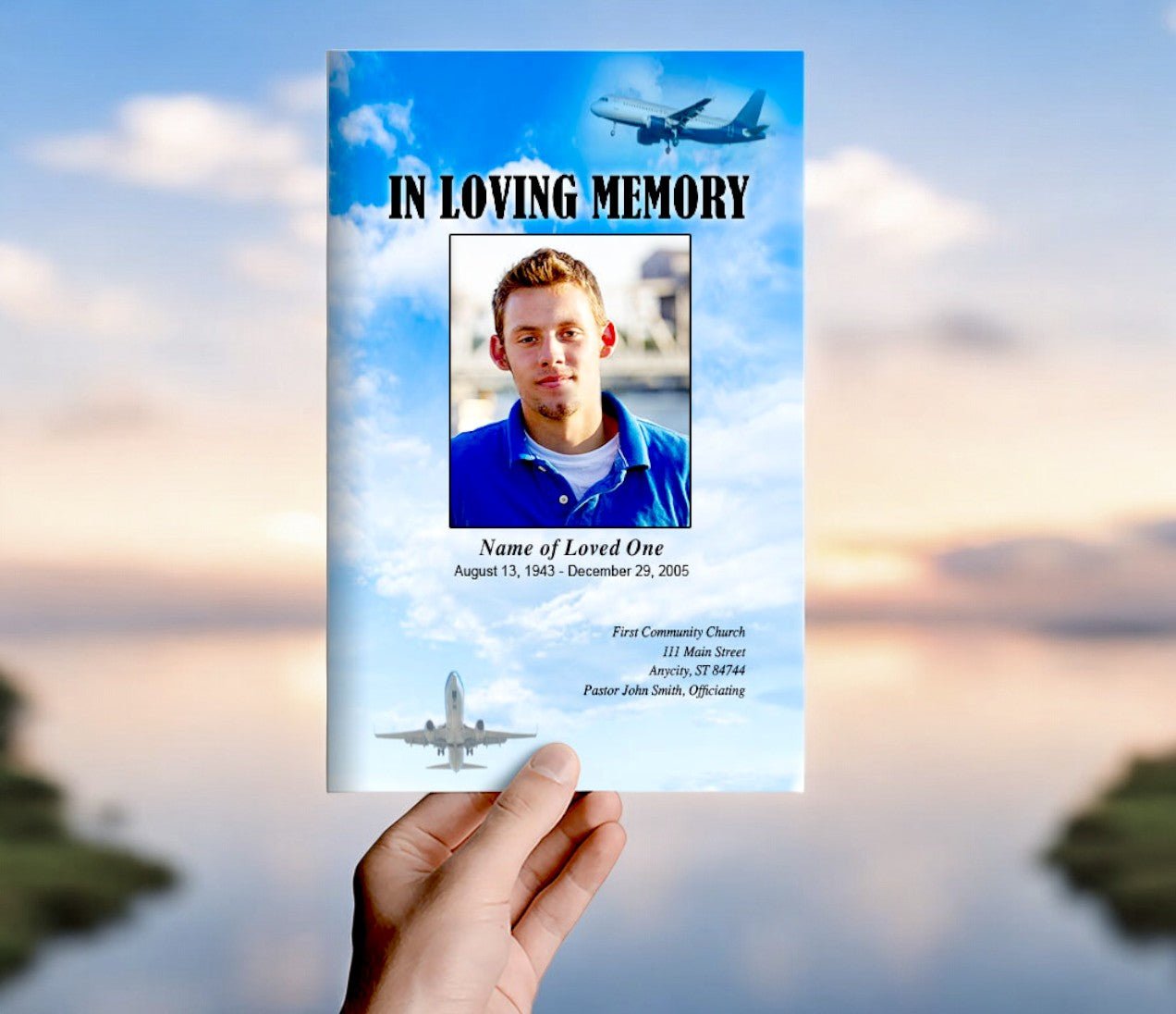 Airplane Funeral Program Template - The Funeral Program Site
