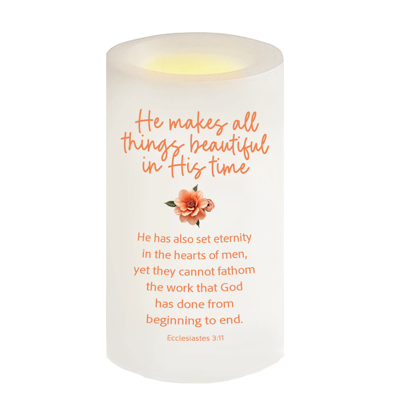 All Things Beautiful Bible Verse Candle - Celebrate Prints