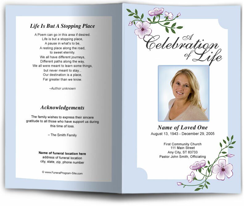 Allison Funeral Program Template - The Funeral Program Site