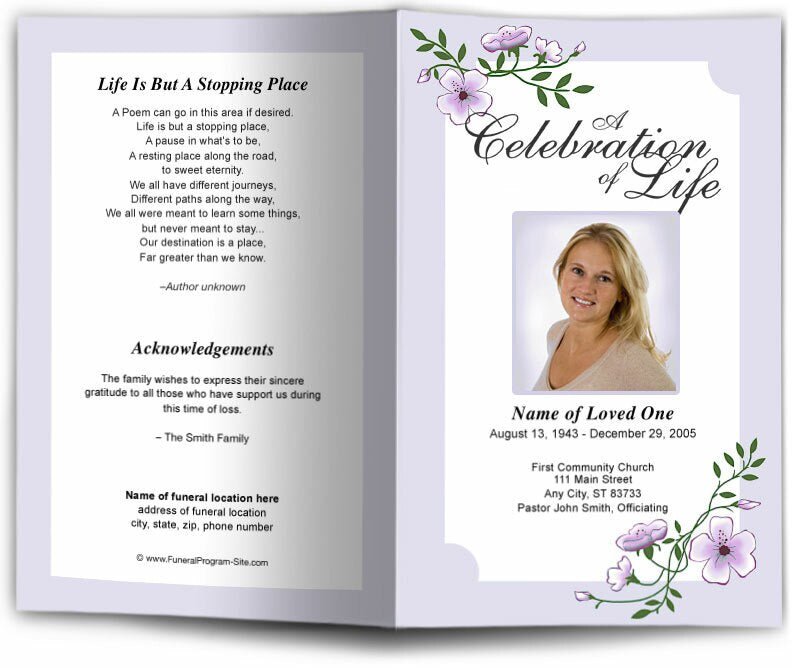 Allison Funeral Program Template - The Funeral Program Site