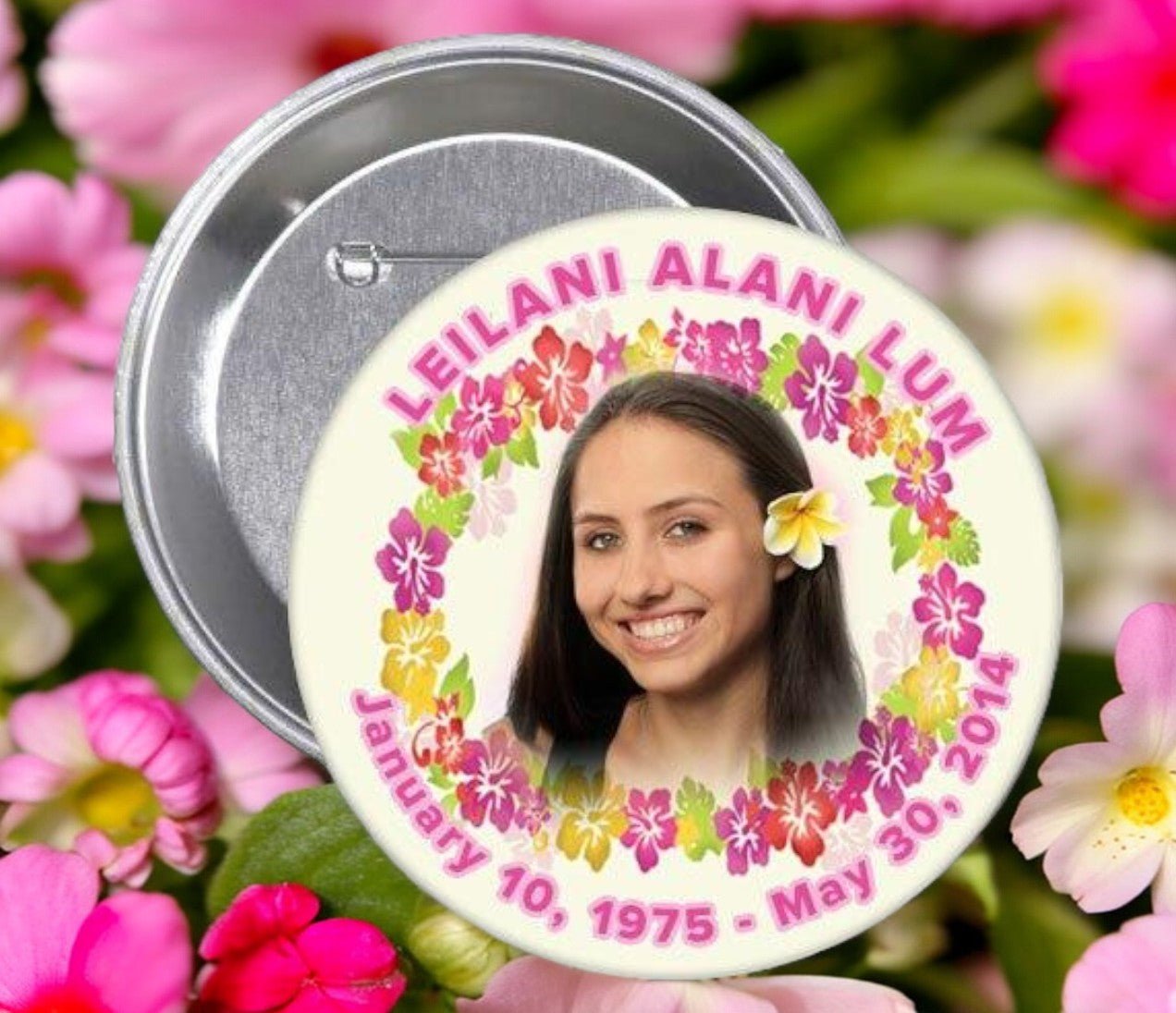 Aloha Lei Memorial Button Pin (Pack of 10) - Celebrate Prints