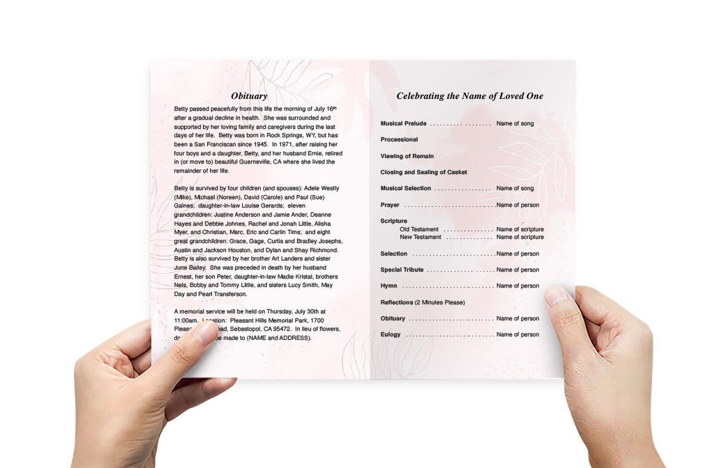 Alumni Funeral Program Template - The Funeral Program Site
