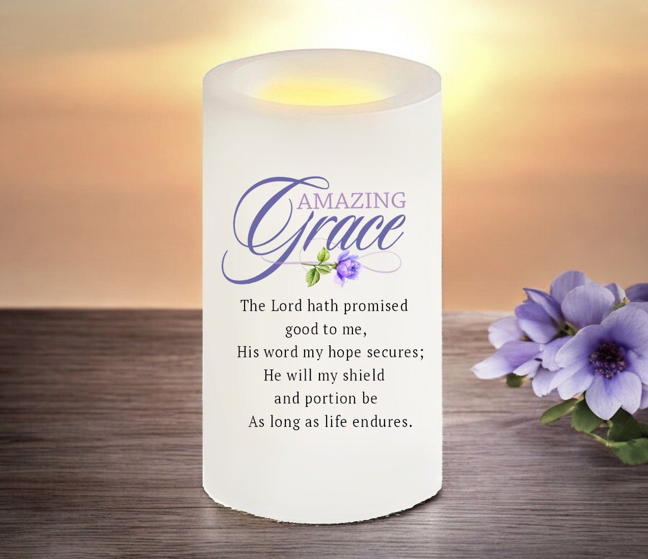 Amazing Grace Bible Verse Candle - Celebrate Prints