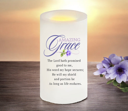 Amazing Grace Bible Verse Candle - Celebrate Prints