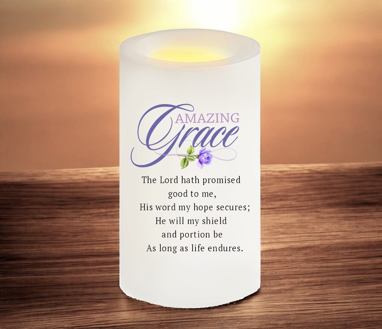 Amazing Grace Bible Verse Candle - Celebrate Prints