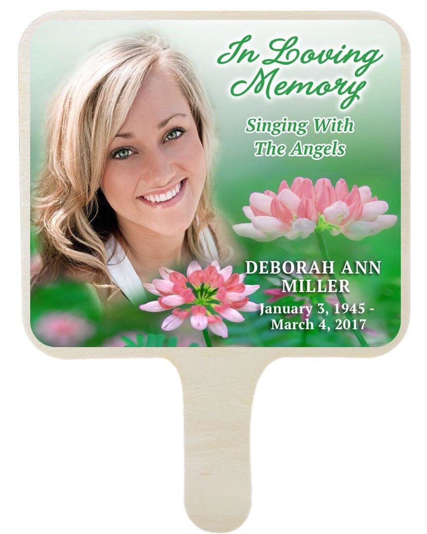 Ambrosia All-In-One Memorial Hand Fan (Pack of 10) - Celebrate Prints