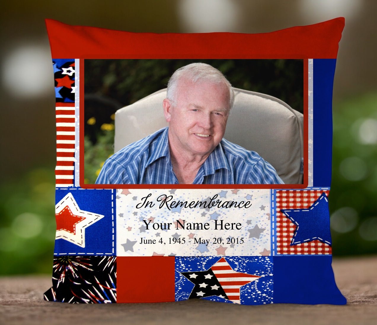 Americana In Loving Memory Toss Pillow - Celebrate Prints