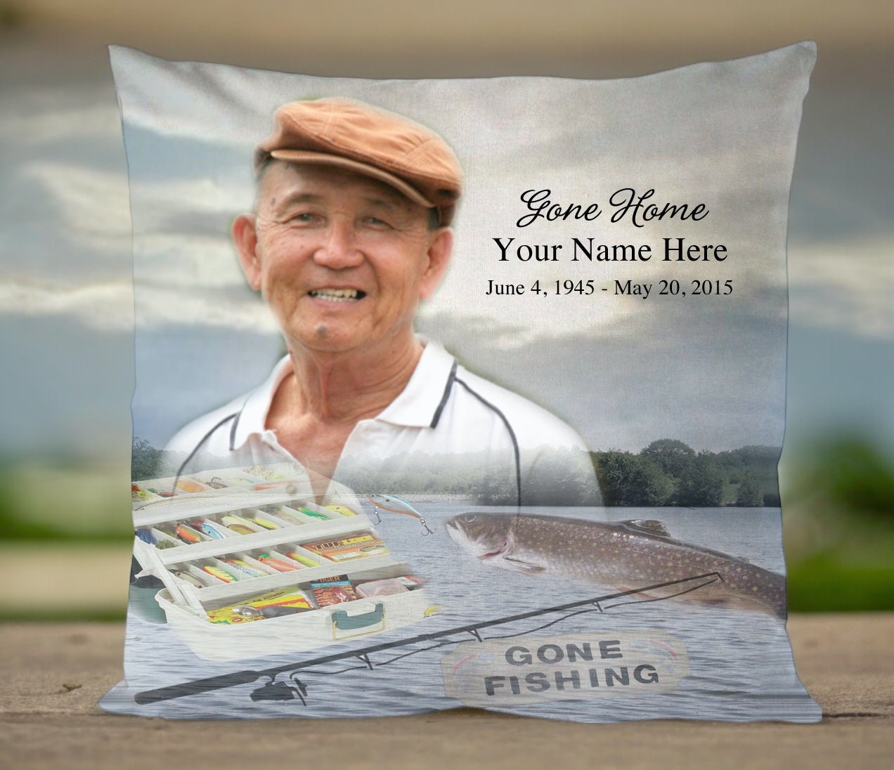 Angler In Loving Memory Toss Pillow - Celebrate Prints