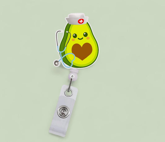 Avacado Nurse Acrylic Badge Reel Holder - Celebrate Prints