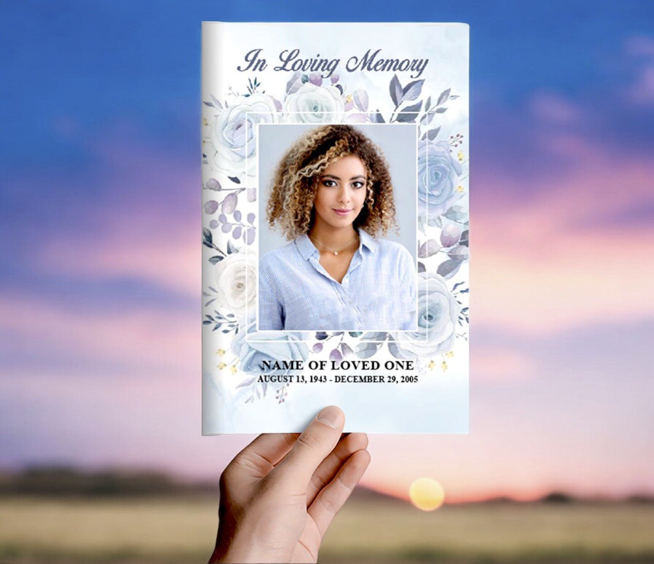 Azure Funeral Program Template - The Funeral Program Site