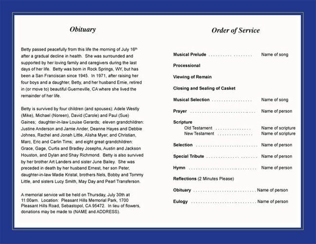 Barbados Funeral Program Template - The Funeral Program Site
