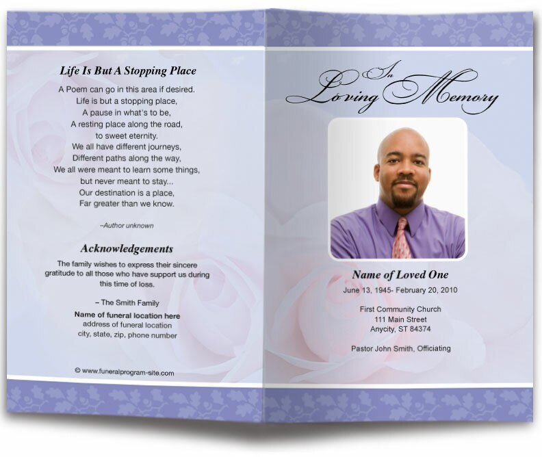 Bella Funeral Program Template - The Funeral Program Site