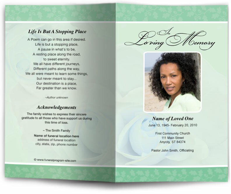 Bella Funeral Program Template - The Funeral Program Site