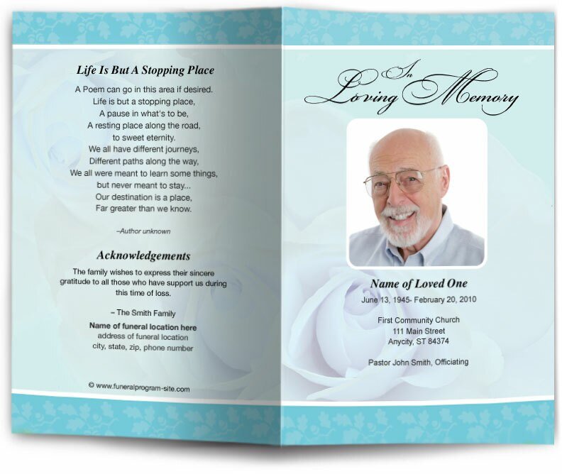 Bella Funeral Program Template - The Funeral Program Site