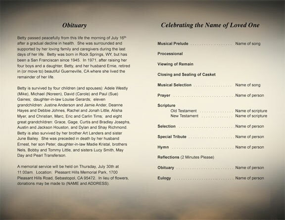 Bible Funeral Program Template - The Funeral Program Site
