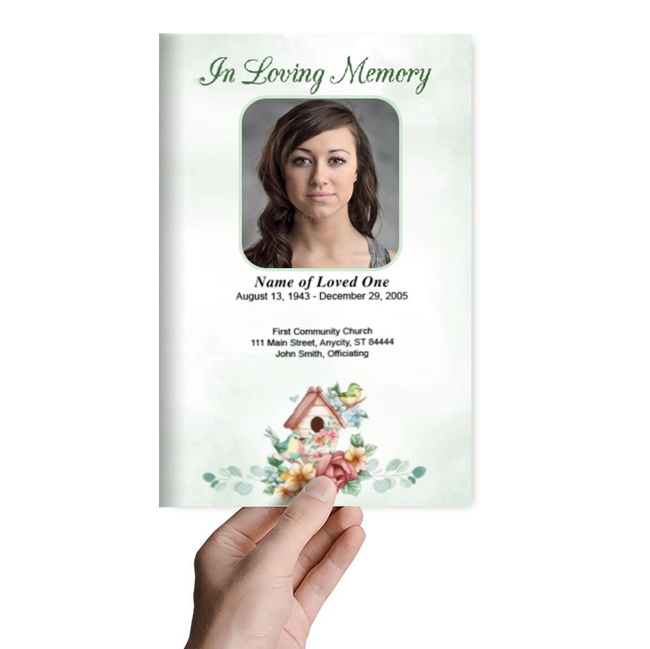 Birdhouse Funeral Program Template - The Funeral Program Site