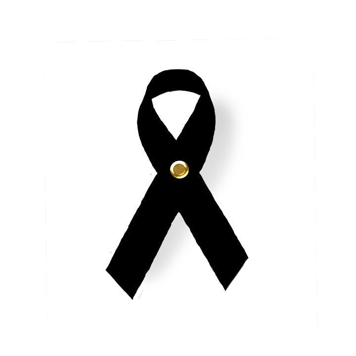 Black Cancer Ribbon, Awareness Ribbons (No Personalization) - Pack of 10 - Celebrate Prints