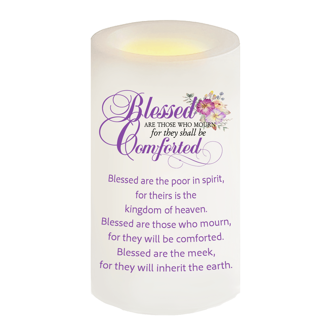 Blessed Mourn Bible Verse Candle - Celebrate Prints
