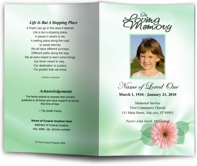Blossom Funeral Program Template - The Funeral Program Site