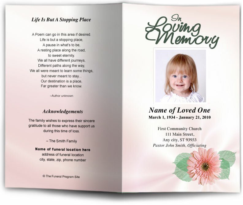 Blossom Funeral Program Template - The Funeral Program Site