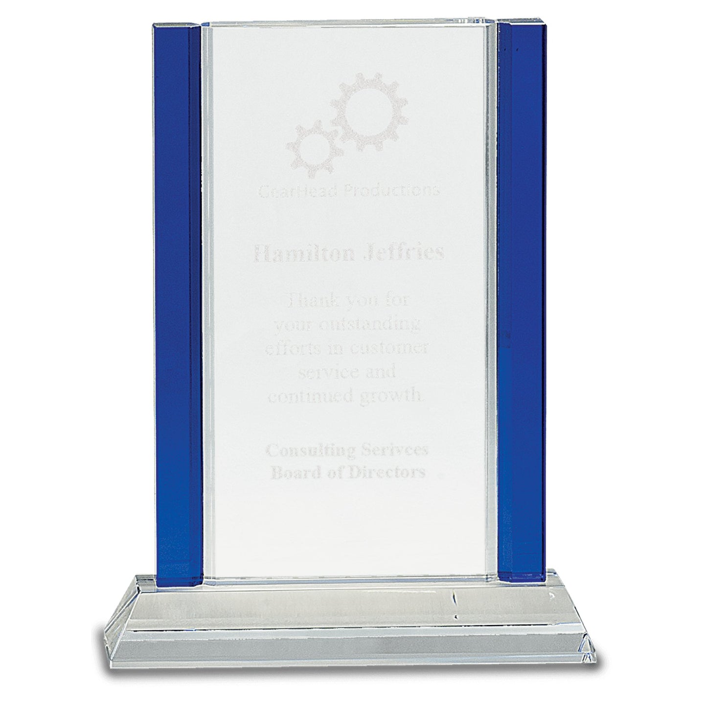 Blue 2 - Edge Crystal on Clear Base - Celebrate Prints
