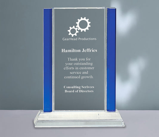 Blue 2 - Edge Crystal on Clear Base - Celebrate Prints