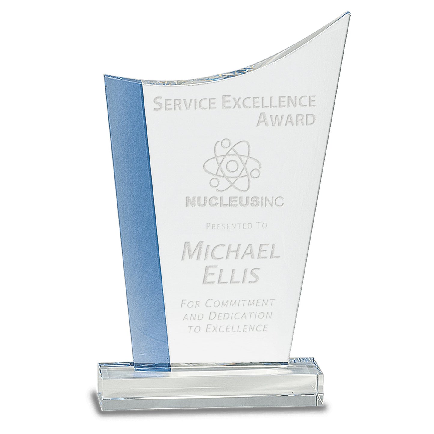 Blue Edge Crystal Crest on Clear Base - Celebrate Prints