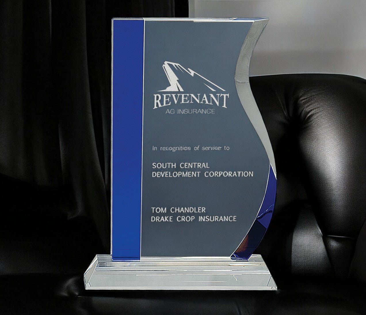Blue Edge Crystal Wave on Clear Base - Celebrate Prints