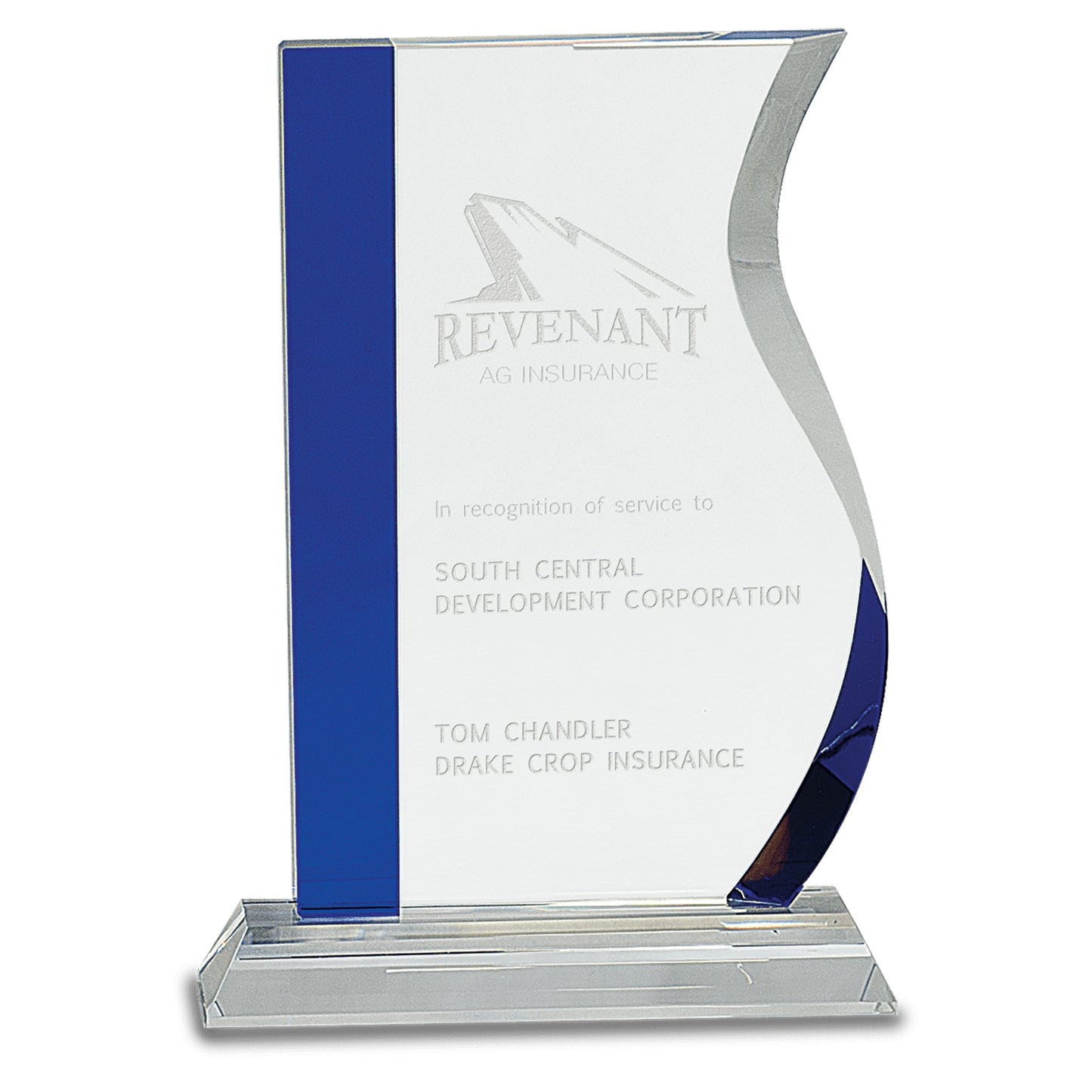 Blue Edge Crystal Wave on Clear Base - Celebrate Prints