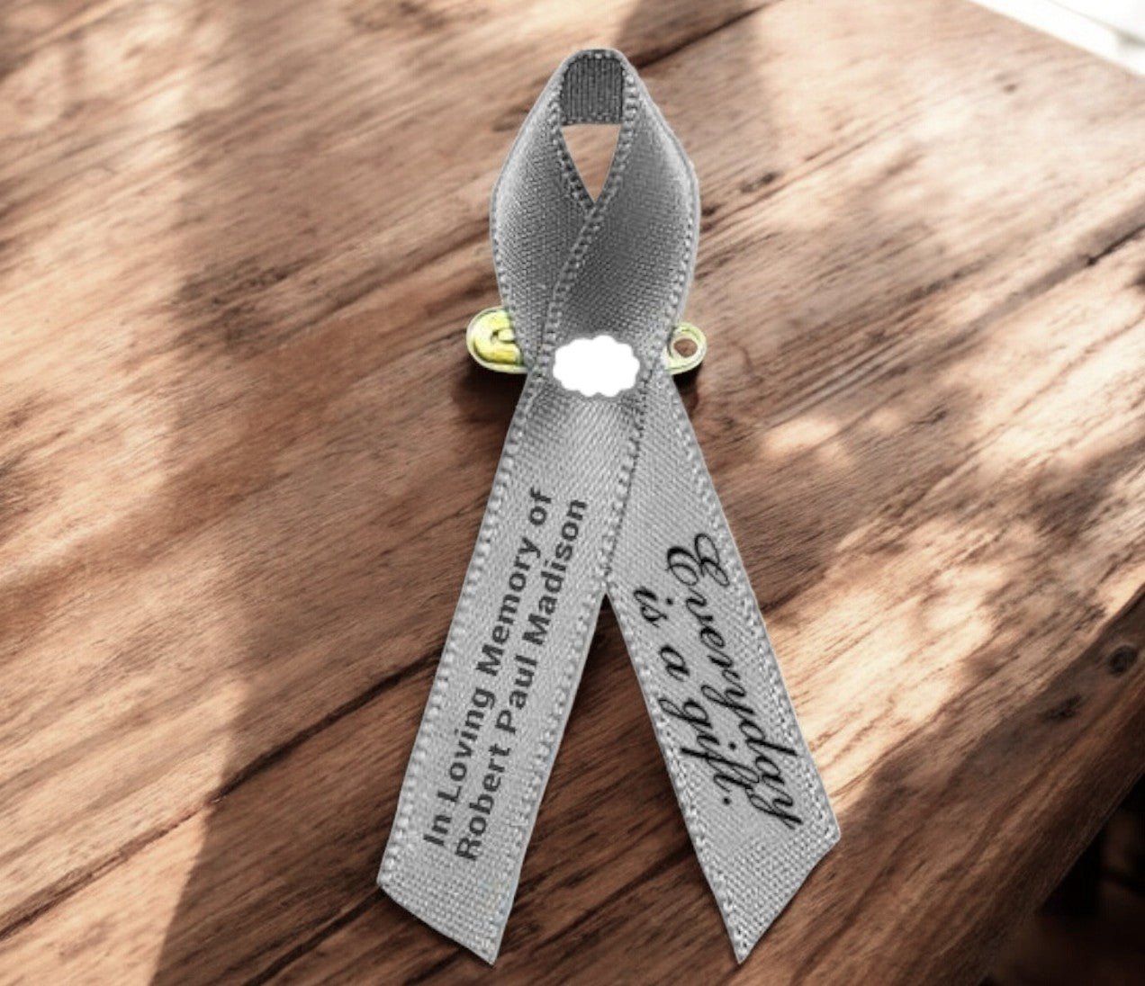 Brain Cancer Ribbon Personalized (Gray) - Pack of 10 - Celebrate Prints