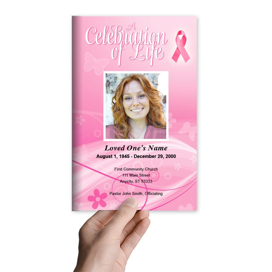 Breast Cancer Awareness Funeral Program Template - The Funeral Program Site