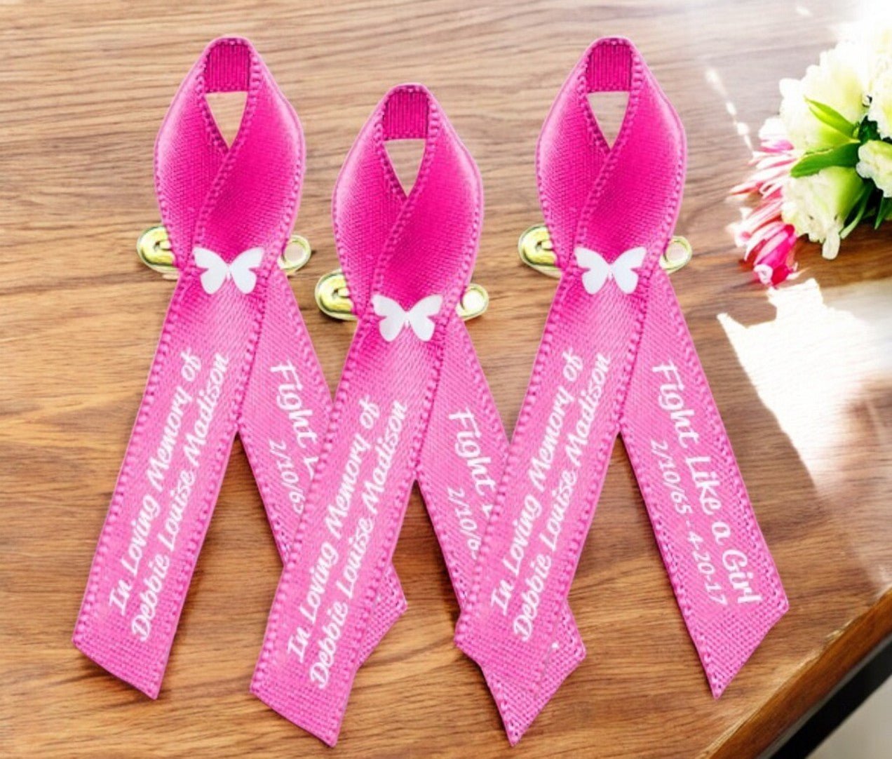 Breast Cancer Ribbon (Personalized Pink) Pack of 10 - Celebrate Prints