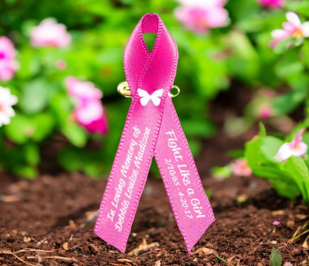 Breast Cancer Ribbon (Personalized Pink) Pack of 10 - Celebrate Prints