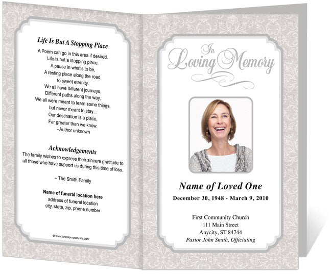 Cambria Funeral Program Template - The Funeral Program Site