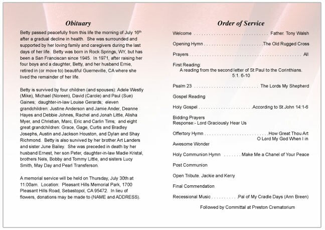 Candlelight Funeral Program Template - The Funeral Program Site