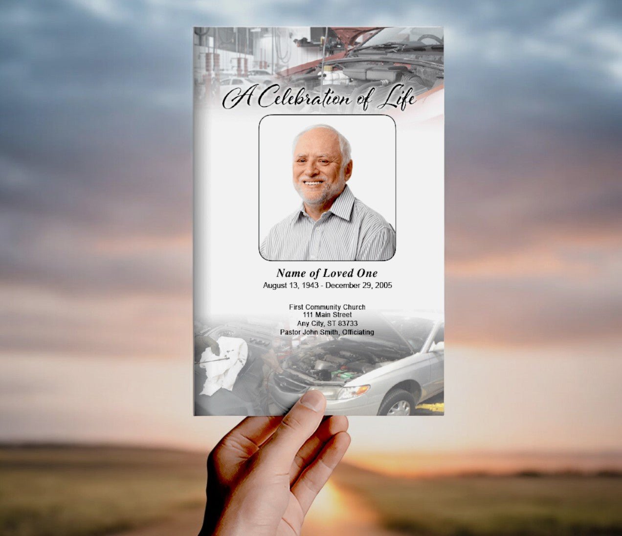 Car Mechanic Funeral Program Template - The Funeral Program Site