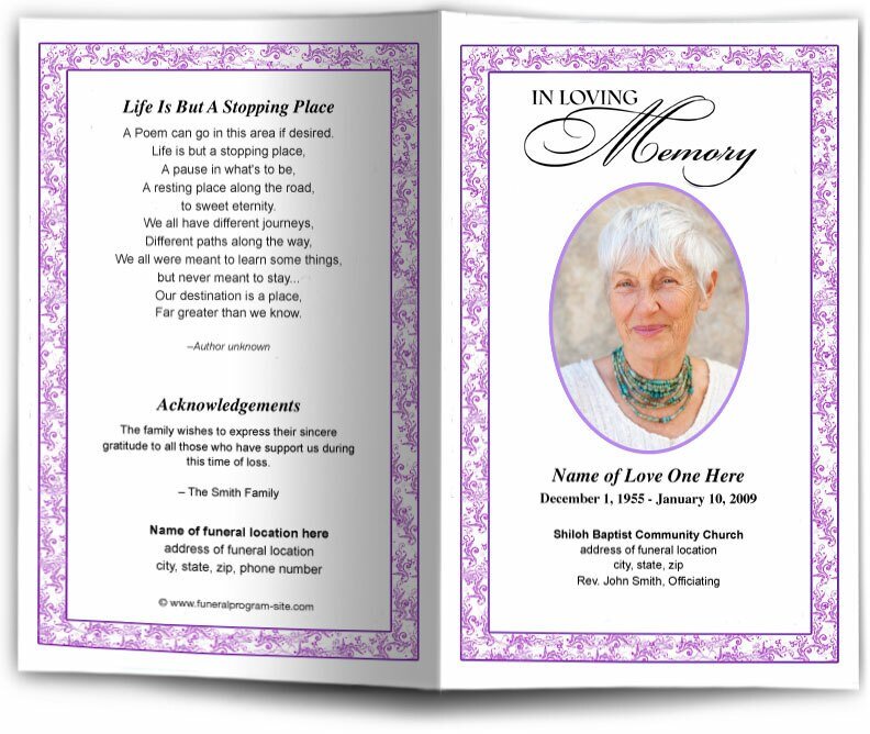 Caramel Funeral Program Template - The Funeral Program Site