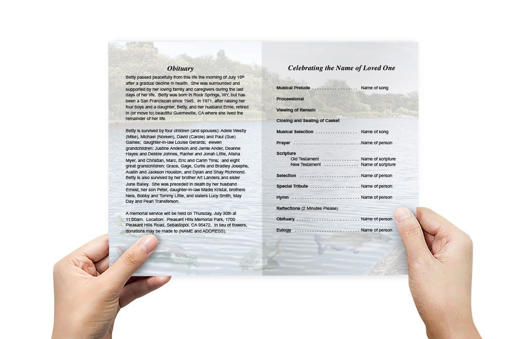 Catfish Funeral Program Template - The Funeral Program Site