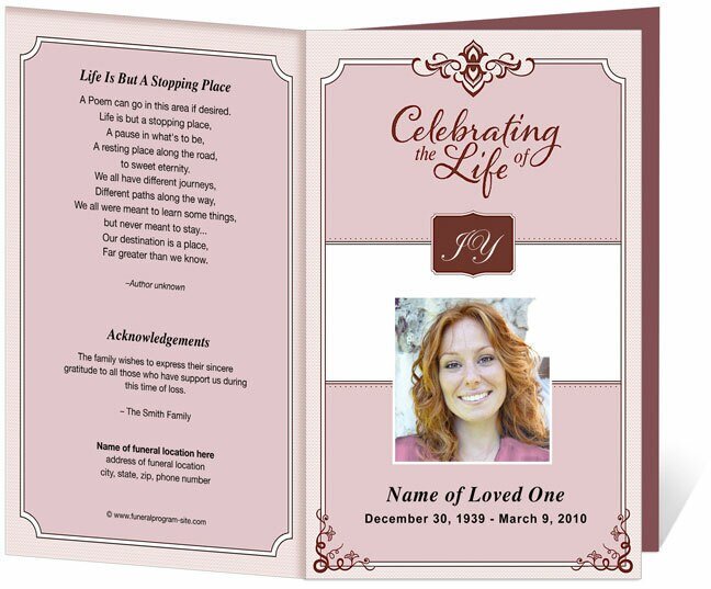 Celebrity Funeral Program Template - The Funeral Program Site