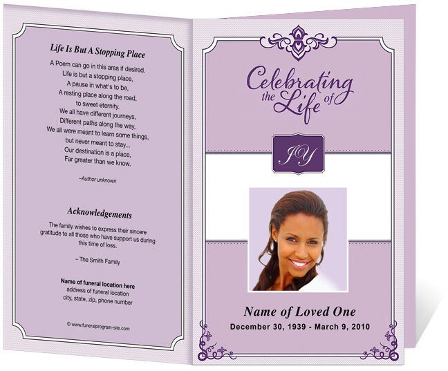 Celebrity Funeral Program Template - The Funeral Program Site